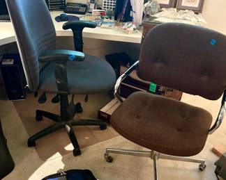 Black office chair $75, brown & chrome $50