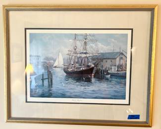 Vickery, “Quiet Harbour” 30”w x 27”framed & matted $100
