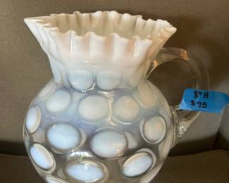Vintage Hobnail 8”h Pitcher $75