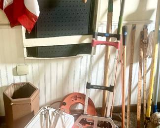 Folding pull cart, cooler, tools