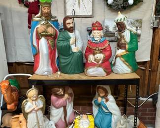 Vintage Nativity Blow Molds 