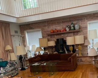 Couches and lamps