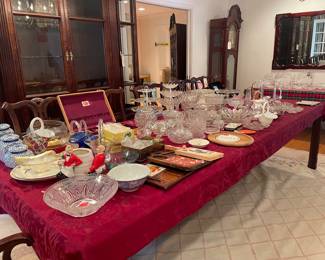 Crystal glass ware and cutlery