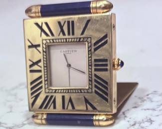 Cartier enamel/brass alarm click