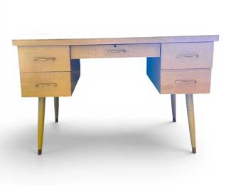 MCM Blonde Wooden Writing Desk