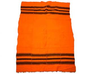 Orange Vintage Wool Blanket 88 x 65 