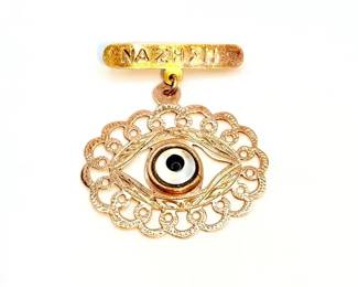 14k Gold Evil Eye Brooch 1.79g
