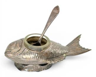Sterling Silver Fish Shaped Salt Cellar 31g