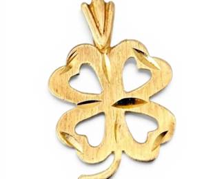 14k Michael Anthony Four Leaf Clover Pendant 0.71g