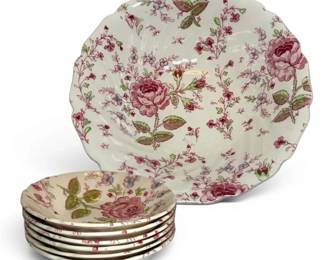 Rose Chintz Porcelain Bowls Johnson Bros
