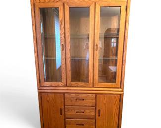 Wooden  Glass Lighted Display Cabinet