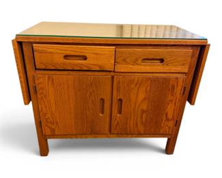 Wooden Drop Leaf Sideboard Cabinet