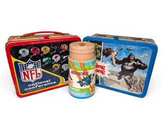 Vintage Atari Thermos w KingKong  NFL Metal Lunchboxes