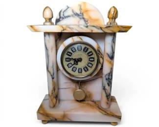 Marble Desk Clock, Made In Germany