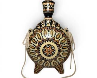 Mediterranean Style HandPainted Ceramic Flask