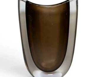 MidCentury Ernest Gordon Smoky Glass Sommerso Vase, Afors Sweden