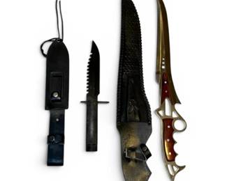 7 Dark Steel Knife w Teeth  13 Steel Knife w Knuckle Grip