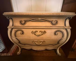 Cream bombe-style chest with ornate handles