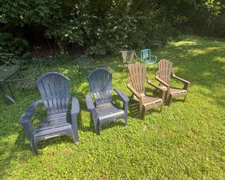 Plastic Adirondack chairs