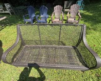 Black resin wicker outdoor loveseat