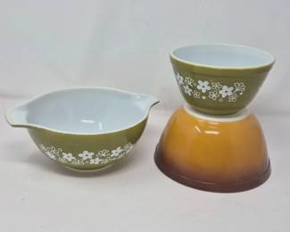 1970s Pyrex Bowls Daisy, Autumn Harvest