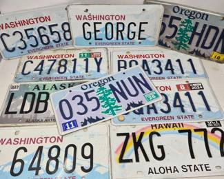 License Plate Collection - WA, OR, AK, HI