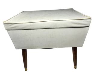 Mid-Century Sewing Ottoman, Patterns, Supplies