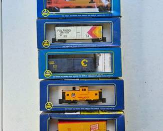 Vintage AHM HO Scale Trains - OscarMayer, Polaroid, Boxes