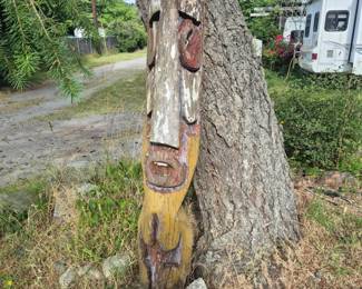 Carved Wood Tiki Totem