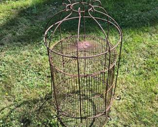 1940s Rustic Iron Bird Cage