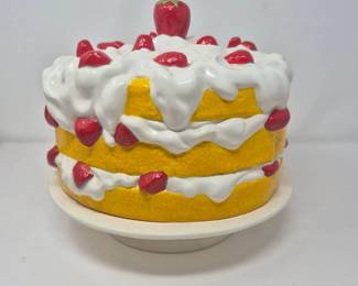 Vintage Strawberry Layer Cake Serving Platter