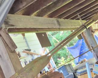 Vintage Wooden Boat Oars 14'