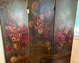 Three Panel Painted Screen