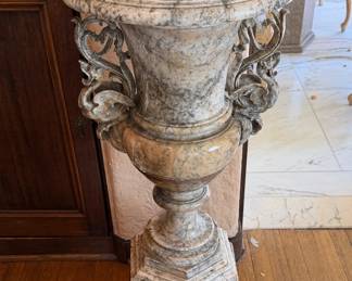 Pair of Italian Carved Urns
