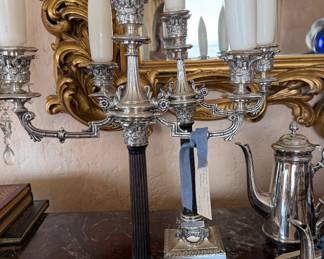 Ebony and Silver Candlesticks