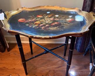 Gilt & Lacquer Tray & Stand
