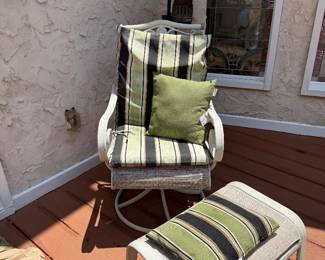 Swivel patio chair & stool