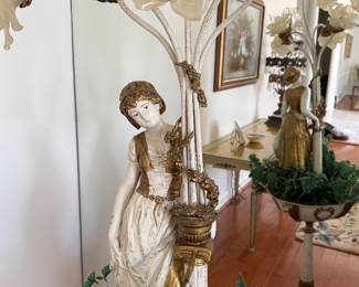 Vtg Figural Floor Lamp. Hollywood Regency/Neoclassical& Italian inspired blended design.