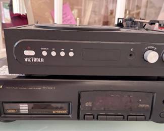 Victrola turntable & Pioneer Multi-play CD player PD-M423