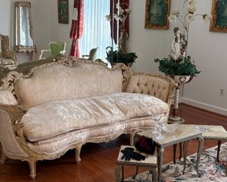 French Rococo Revival (Louis XV-style) sofa. 1950's-1970's