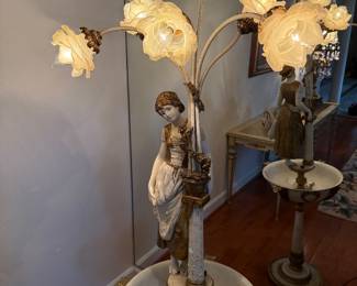 Vtg Figural Floor Lamp. Hollywood Regency/Neoclassical& Italian inspired blended design.