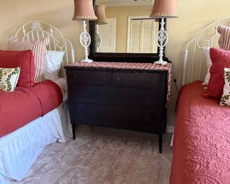 Antique Dresser w/ Mirror, Full Headboard, Footboard, & Rails