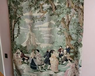 Vintage Large French Rococo-Style Woven Tapestry - Made in USA