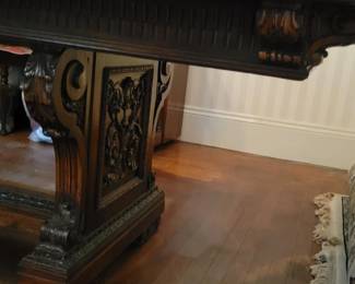 Monumental Renaissance Revival Trestle Table