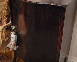 Antique Serpentine-Front Music Cabinet