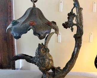 Brass owl lamp