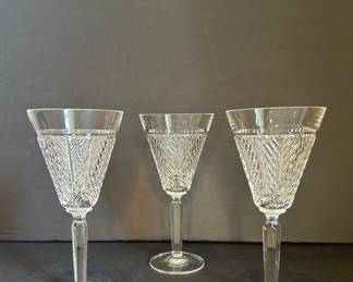 Ralph Lauren Herringbone Crystal Wine Glasses