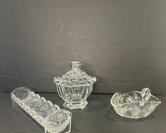 Pressed Glass Condiment Dishes