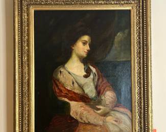 Portrait of a Woman with a Dove, Oil Painting
