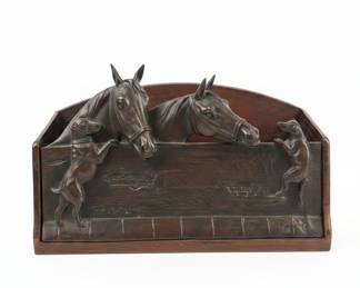 Wood Horses and Dogs in Stable Letter Sorter